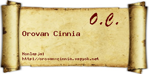 Orovan Cinnia névjegykártya